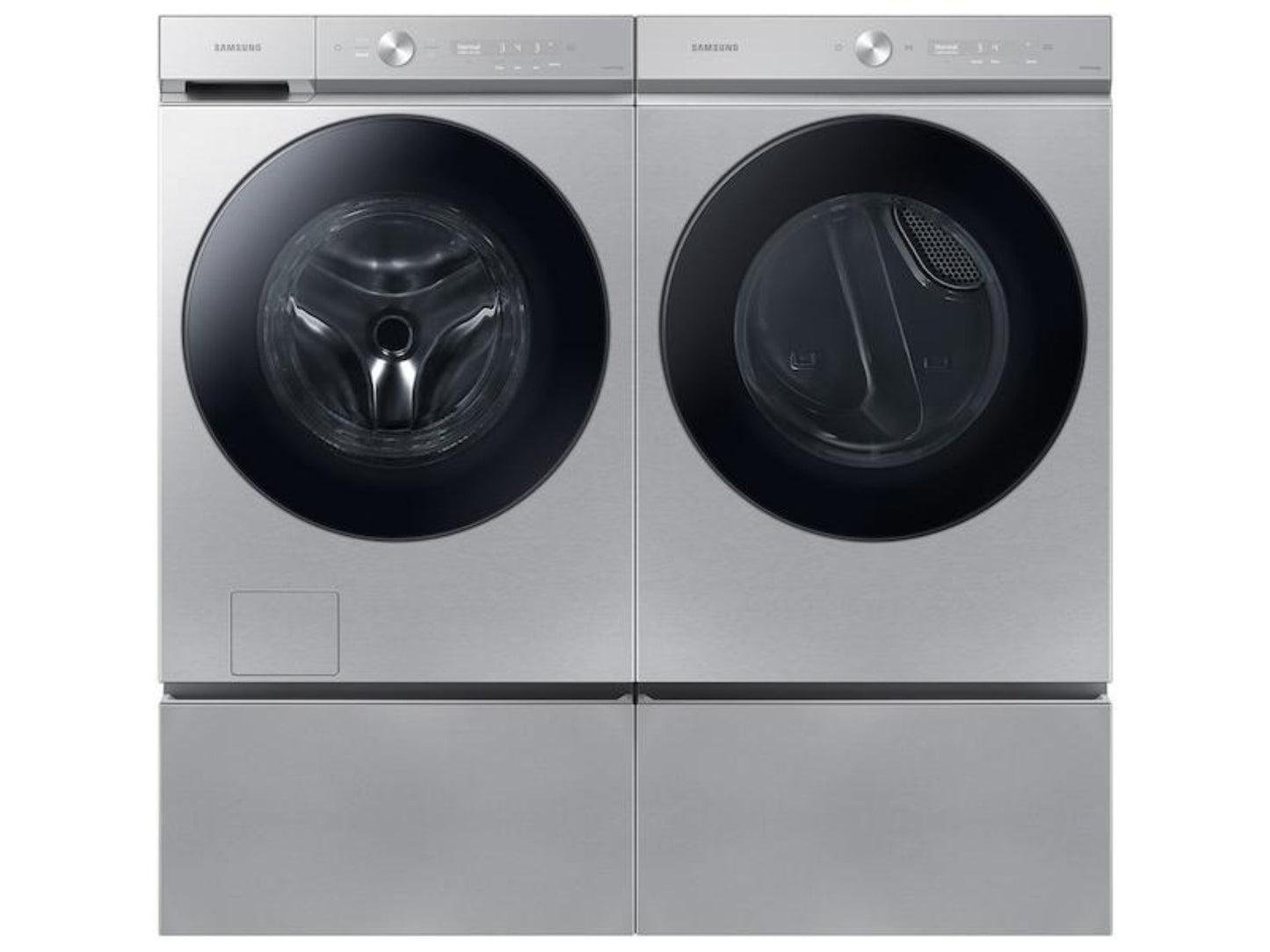 SAMSUNG Bespoke 7.6 cu. ft. Ultra Capacity Electric Dryer with Super Speed Dry and AI Smart Dial in Silver Steel - DVE53BB8700TA3-KT