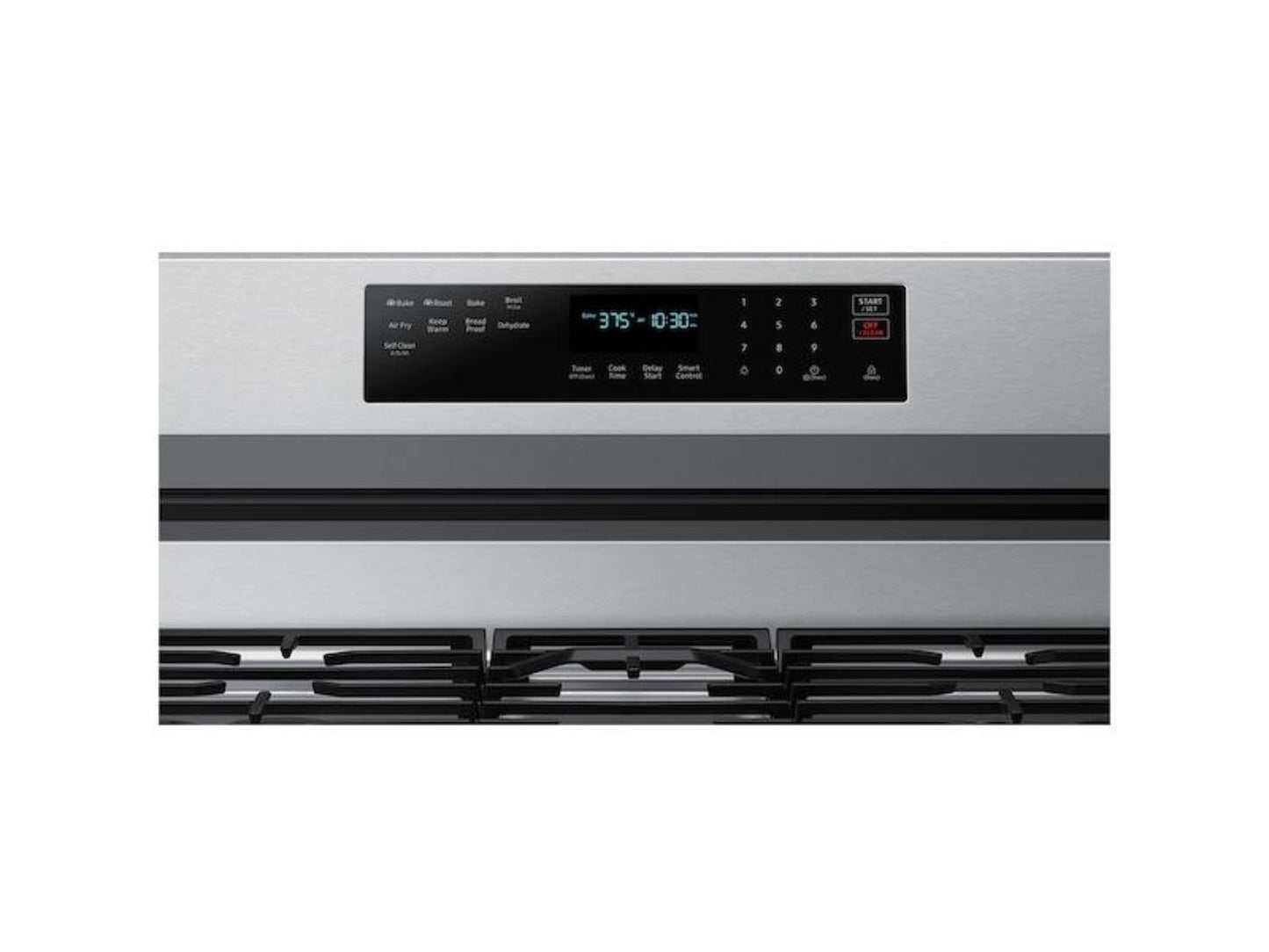 SAMSUNG 6.0 cu. ft. Smart Freestanding Gas Range with No-Preheat Air Fry, Convection+ & Stainless Cooktop in Stainless Steel - NX60A6711SS-KT