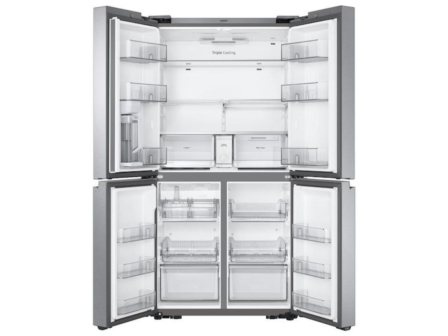 Samsung - RF29A9071SR - 29 cu. ft. Smart 4-Door Flex™ refrigerator featuring Family HubTM with Beverage Center and Dual Ice Maker with Ice Bites in Stainless Steel - RF29A9071SR-KT