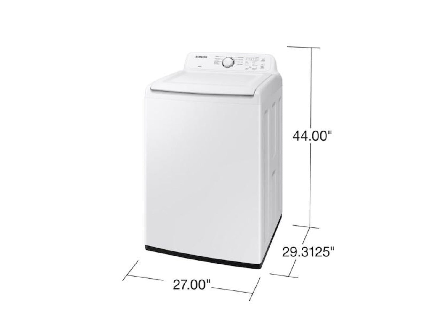 SAMSUNG 4.1 cu. ft. Capacity Top Load Washer with Soft-Close Lid and 8 Washing Cycles in White - WA41A3000AW-KT