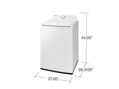 SAMSUNG 4.1 cu. ft. Capacity Top Load Washer with Soft-Close Lid and 8 Washing Cycles in White - WA41A3000AW-KT