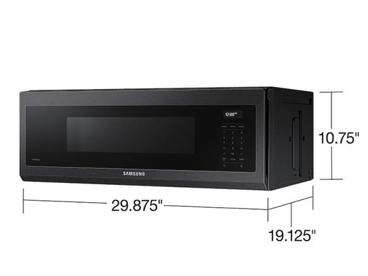 Samsung 1.1 CF SMART OTR WITH WIFI VOICE CONTROL AND SUPERIOR HOOD PERFORMANCE POWER BLACK STAINLESS STEEL - ME11A7710DG-KT