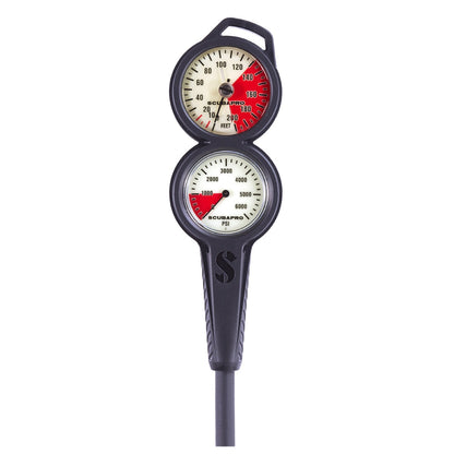 Scubapro 2 Gauge Scuba Dive Console, SP Metal PGPSI DGFT Pressure Gauge - GAUG141 PSI
