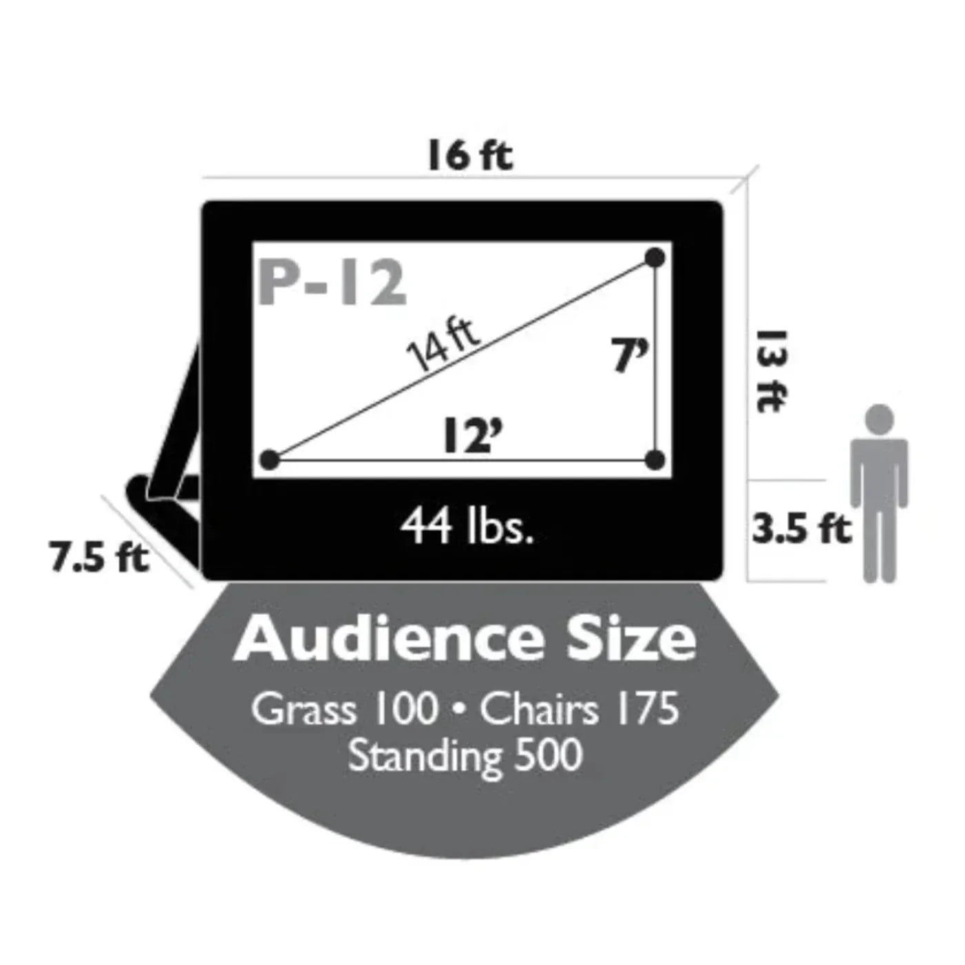 Open Air Cinema Event Pro Outdoor Movie Screen Kit - P-12