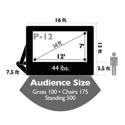 Open Air Cinema Event Pro Outdoor Movie Screen Kit - P-12