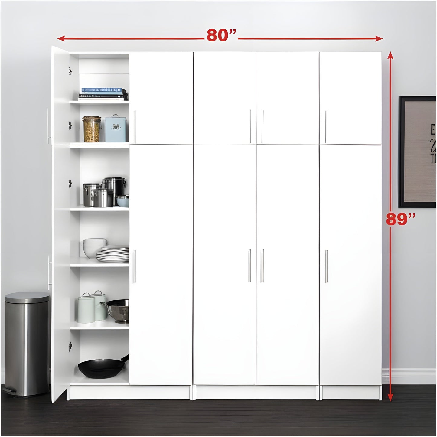 Prepac Elite 80" 6 Piece Storage Cabinet Set C - Available in 2 Colors - BRSX-1012-6M