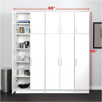 Prepac Elite 80" 6 Piece Storage Cabinet Set C - Available in 2 Colors - BRSX-1012-6M