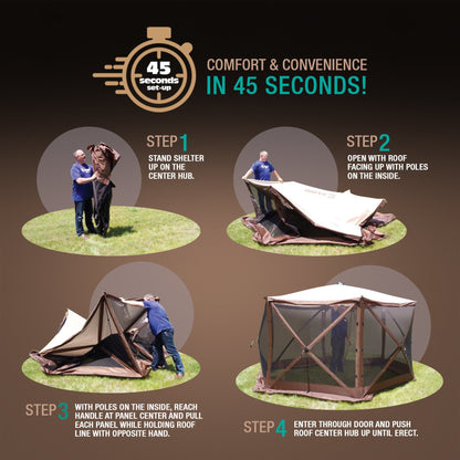 CLAM Quick Set Venture 9x9 Foot Canopy + Clam Quick Set Screen, Green (2 Pack) - 399154