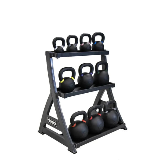 TKO 3 Tier Kettlebell Rack 856KR with Full Kettlebell Set - S856-KBV5-50