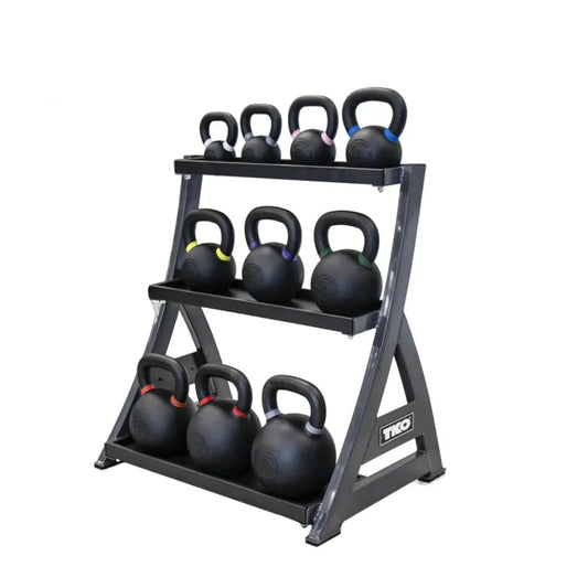 TKO 3 Tier Kettlebell Rack 856KR with Full Kettlebell Set - S856-KBV5-50