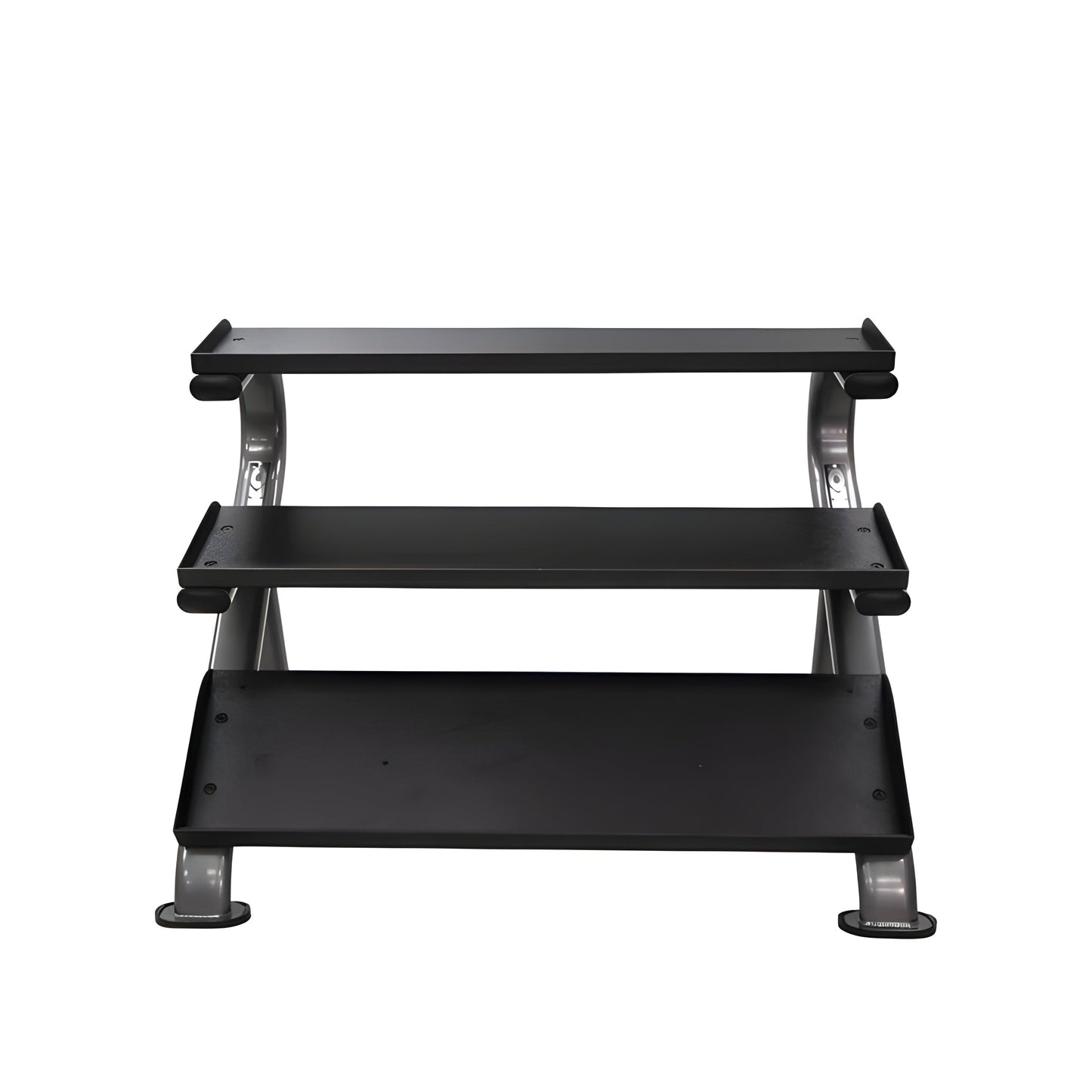 TKO Rubber Hex Dumbbell Set with 3-Tier Horizontal Rack - S890-SXRE15