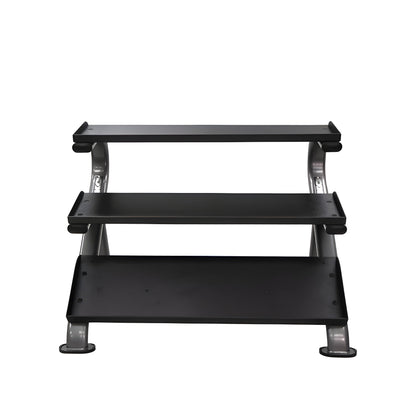 TKO Rubber Hex Dumbbell Set with 3-Tier Horizontal Rack - S890-SXRE15